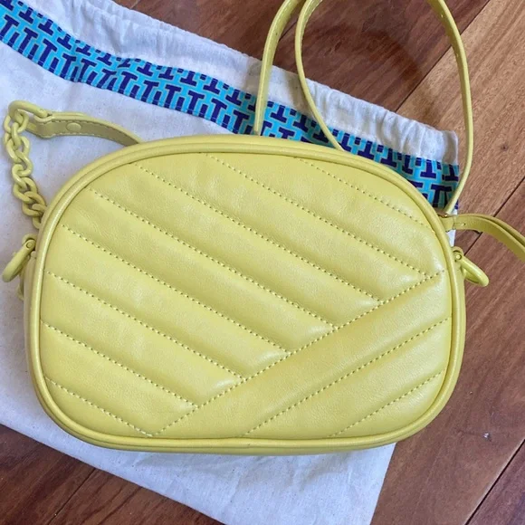 Tory Burch Yellow Quilted Crossbody Bag - Picture 3 of 11